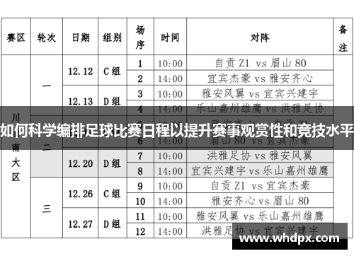 如何科学编排足球比赛日程以提升赛事观赏性和竞技水平